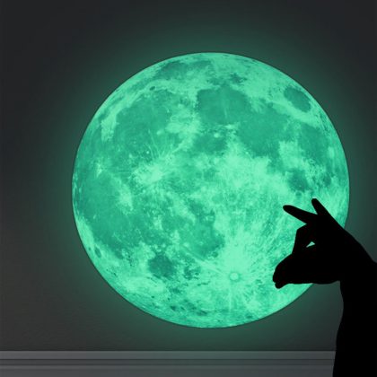 3D Glow In The Dark Moon Wall Sticker Home Decoration