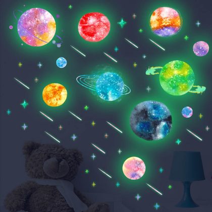 Colorful Cosmic Planet Glow-in-the-dark Stickers Children's Bedroom Decor