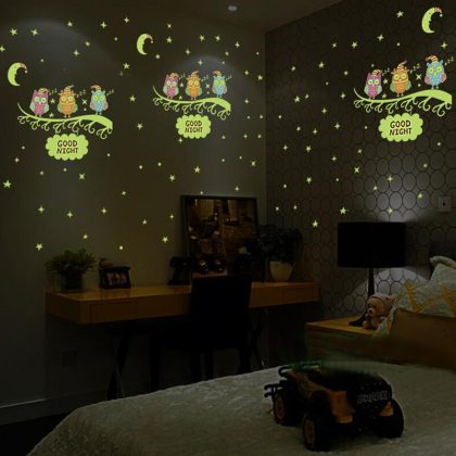Luminous Owl Wall Sticker For Kids Rooms Decor