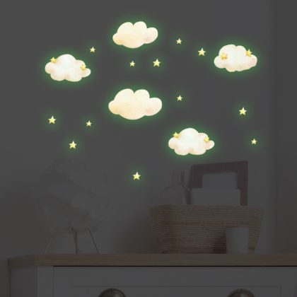 Stars And Clouds Glow-In-The-Dark Wall Stickers Children's Room